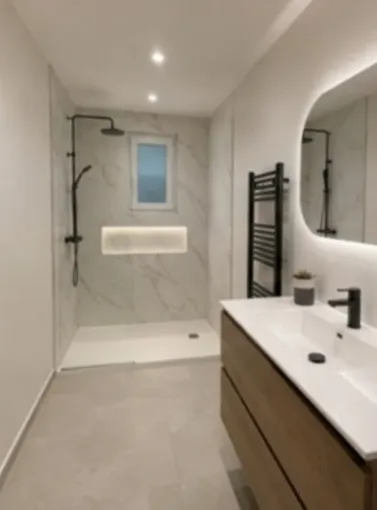 Rénovation complète d'une salle de bain sur Wimereux, Boulogne-sur-Mer, MGT Peinture